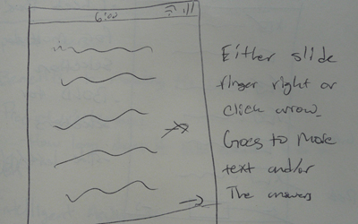 An early sketch of a quiz interface concept